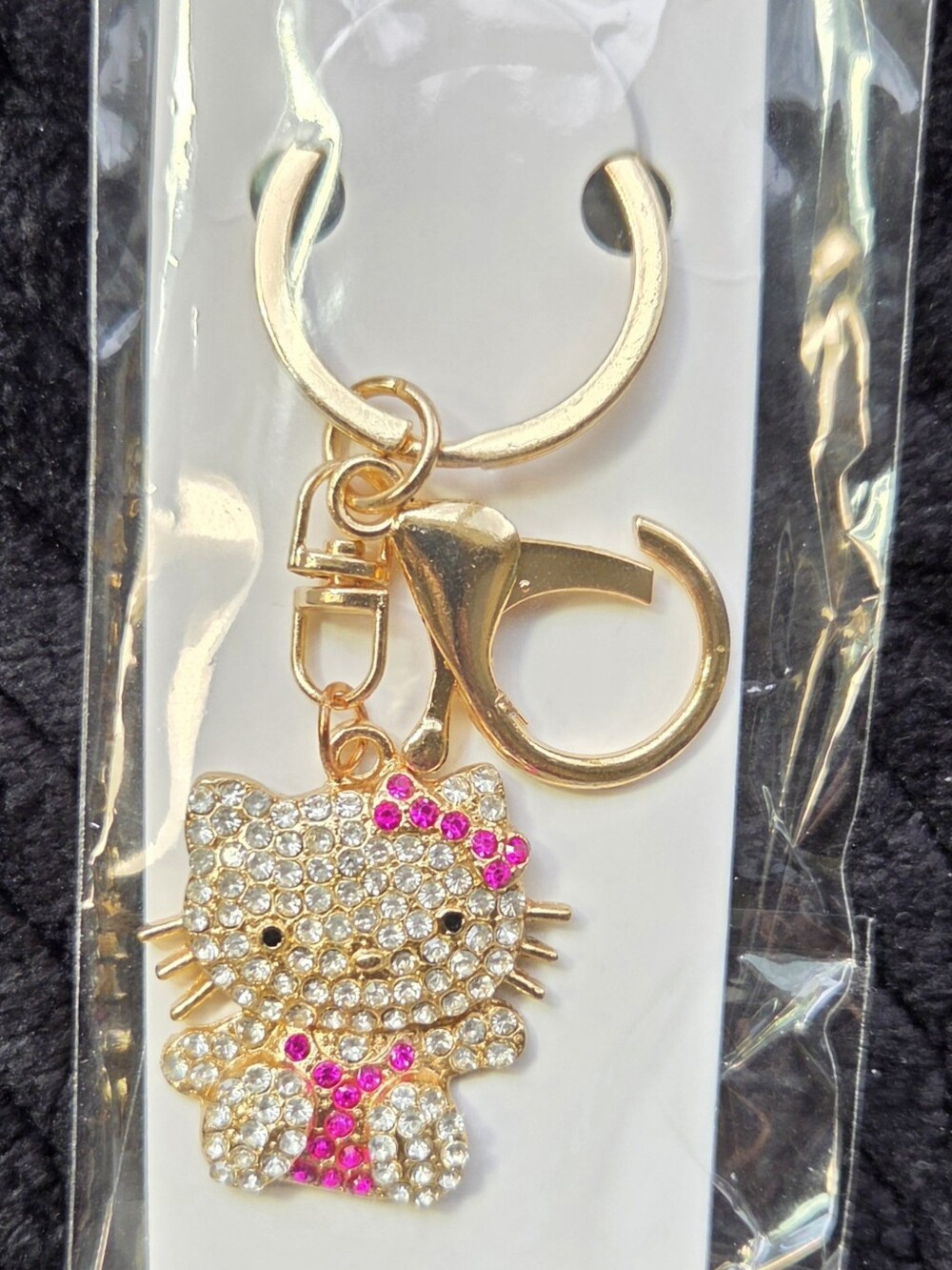 Gold and Pink Hello Kitty Crystal Bagcharm/keychain NWT